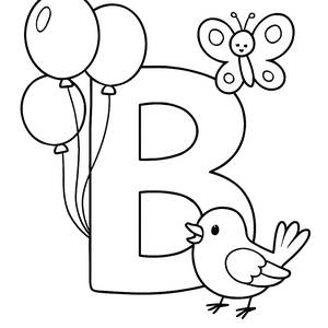 Balloon Bonanza: Letter B Coloring Page