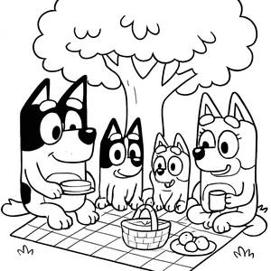 Malvorlage: Bandit und Chillis Picknick