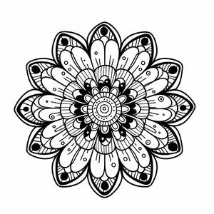 Beautiful Flower Mandala Coloring Page for Kids