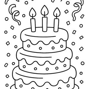 Big Birthday Cake Coloring Page