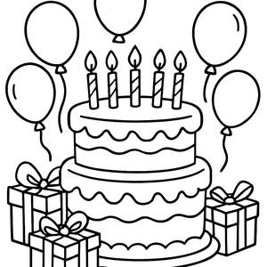 Big Birthday Cake Coloring Page