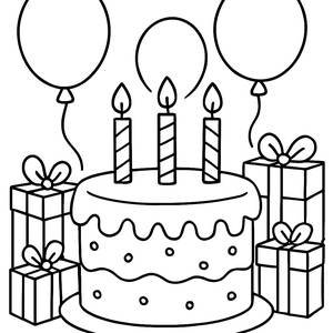 Große Geburtstagstorte Malvorlage