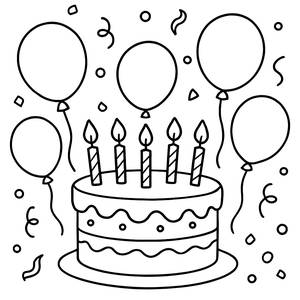 Geburtstagskuchen Ausmalbild
