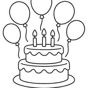 Birthday Cake Coloring Page