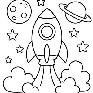 Abheben! Raketen Ausmalbild