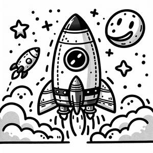 Взлетаем! Раскраска Ракеты