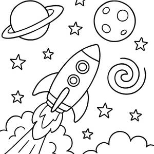 Blast Off with Our Rocket Coloring Page!