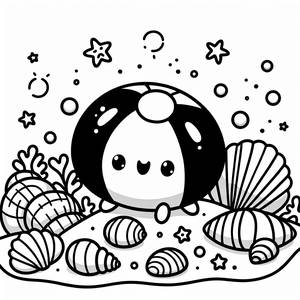 Página para Colorear de la Pelota de Playa Saltarina