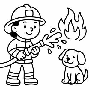 Mutiger Feuerwehrmann Malvorlage