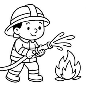 Página para Colorir do Valente Bombeiro