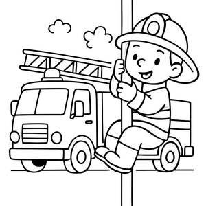 Mutiger Feuerwehrmann Malvorlage
