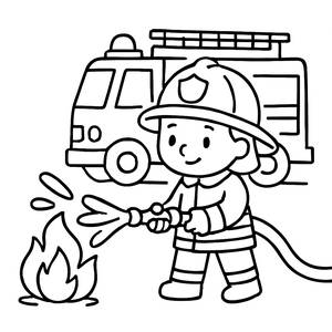 Mutiger Feuerwehrmann Malvorlage