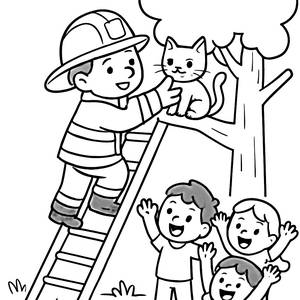 Mutiger Feuerwehrmann Malvorlage