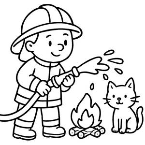 Mutiger Feuerwehrmann Malvorlage