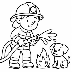 Mutiger Feuerwehrmann Malvorlage