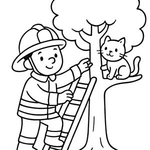 Brave Firefighter Coloring Page - Rescue Mission