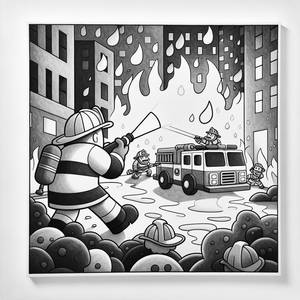 Mutiger Feuerwehrmann Ausmalbild