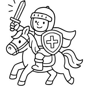 Brave Knight Coloring Page