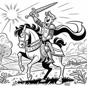 Pagina da Colorare del Coraggioso Cavaliere