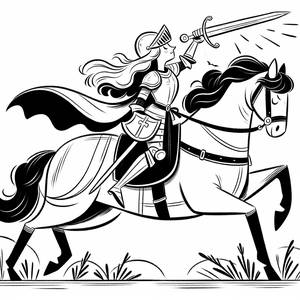 Mutiger Ritter Ausmalbild