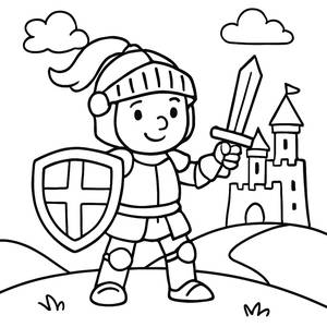 Brave Knight Coloring Page