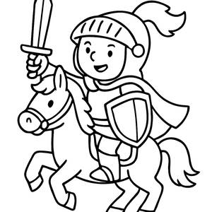 Brave Knight Coloring Page