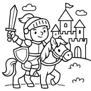 Brave Knight Coloring Page