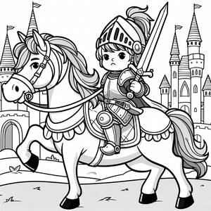 Brave Knight Coloring Page