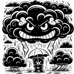 Page à Colorier du Courageux Parapluie