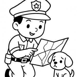 Mutiger Polizeibeamter Malvorlage