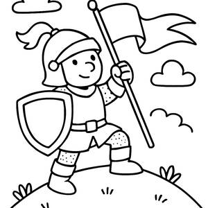 Pagina da Colorare Guerriero Valoroso