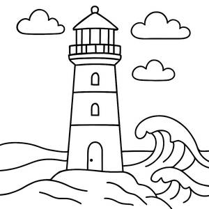 Pagina da Colorare del Faro Luminoso