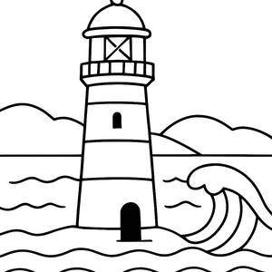 Pagina da Colorare del Faro Luminoso