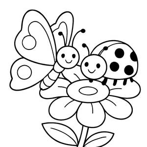 Butterfly and Ladybug Coloring Page Fun!