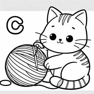 Malvorlage: C für Katze