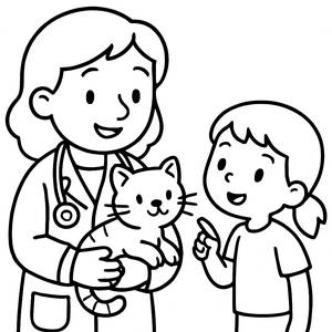 Caring for Pets Coloring Page