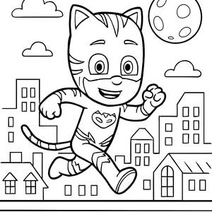 Catboy Dachabenteuer Ausmalbild