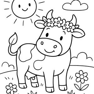 Charmante Kuh Malvorlage