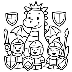 Pagina da Colorare: Drago Amichevole