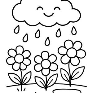 Charming Raindrops Coloring Page