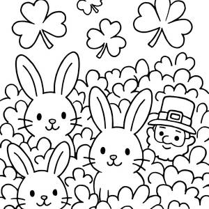 Charming Shamrock Field Coloring Page