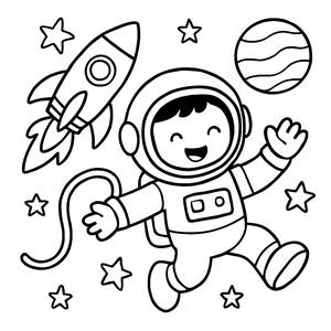 Fröhliche Astronaut Malvorlage