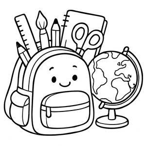 Página para Colorear de Mochila Alegre
