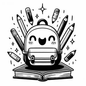 Page à Colorier de Sac à Dos Joyeux