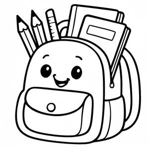 Página para Colorear de una Mochila Alegre