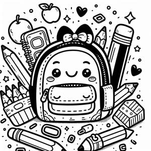 Fröhliche Rucksack Malvorlage