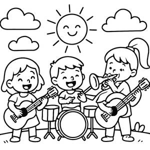 Pagina da Colorare della Banda Allegra