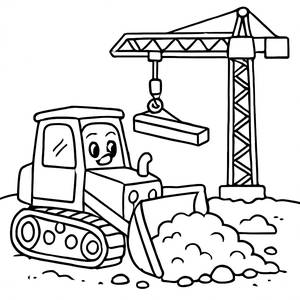 Pagina da Colorare: Bulldozer Allegro