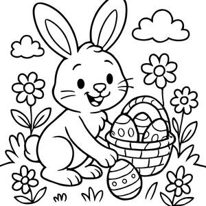 Página para Colorear del Conejo Alegre