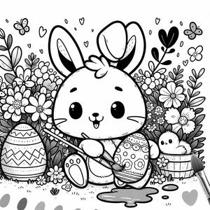 Fröhlicher Hase Malvorlage